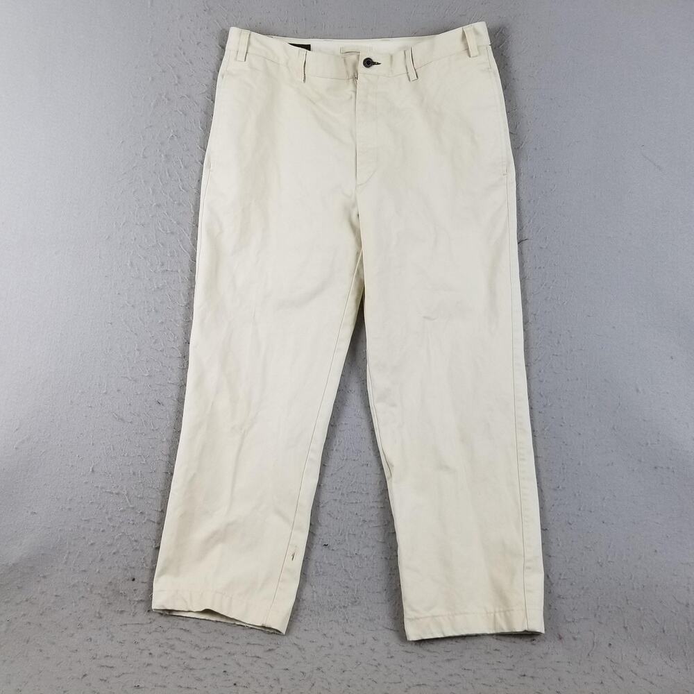 Orvis Pants Mens 36 Stone Trim Fit 100% Cotton Chino Casual Flat Front Straight